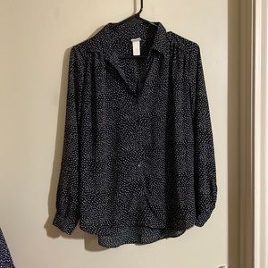 Black and white spotted blouse